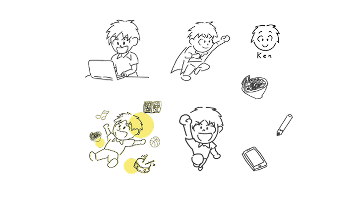 ポートフォリオサイト用のイラストです。