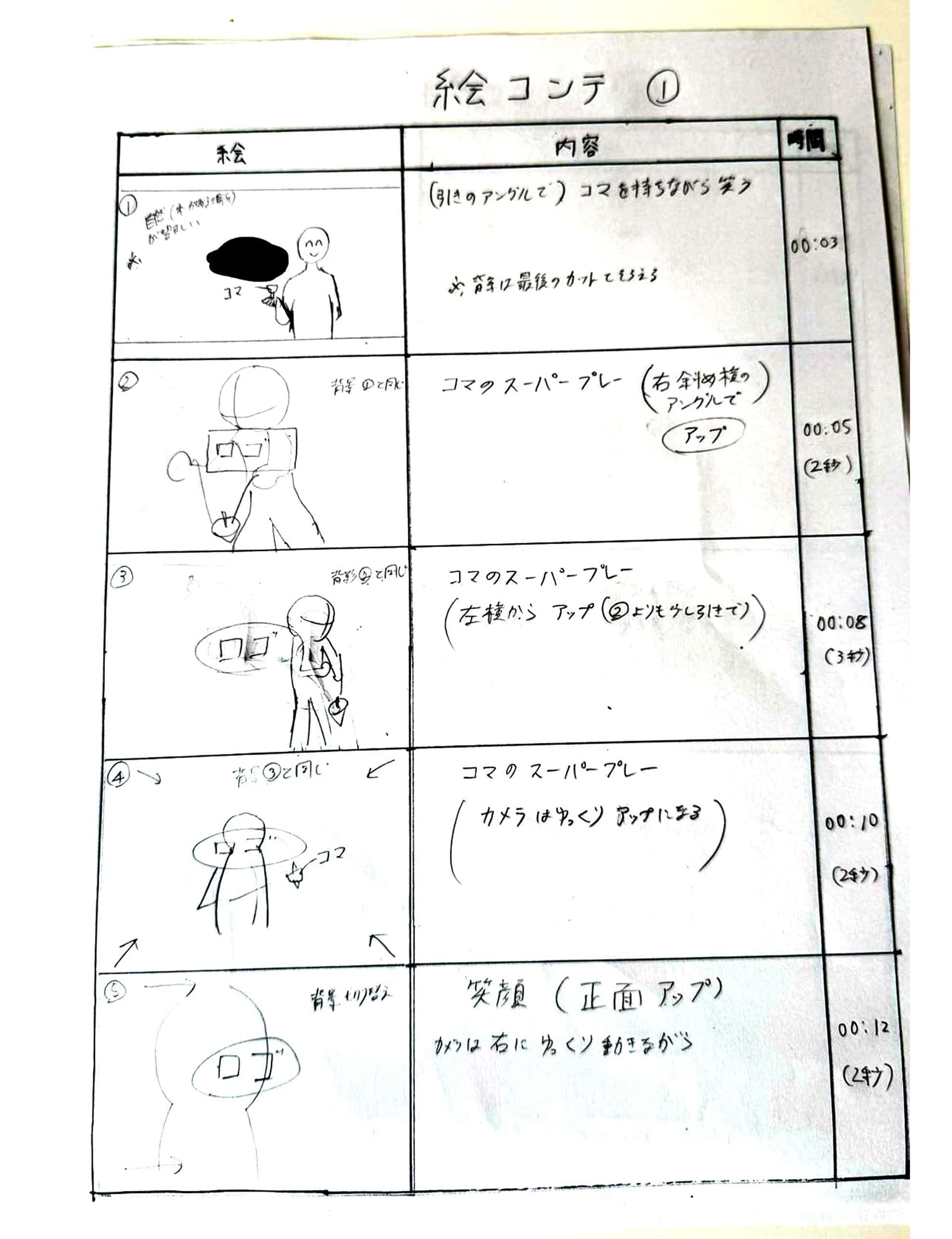 ファーストビューの絵コンテの1枚目です。